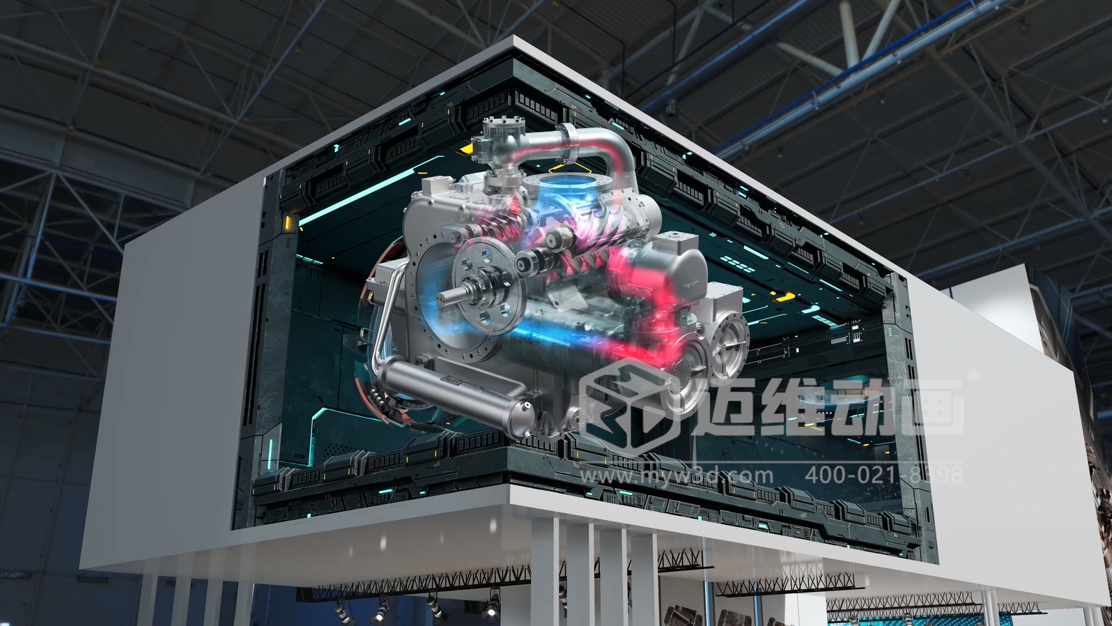 裸眼3D動畫震撼來襲，開啟空壓機炸裂視覺之旅！(圖1)